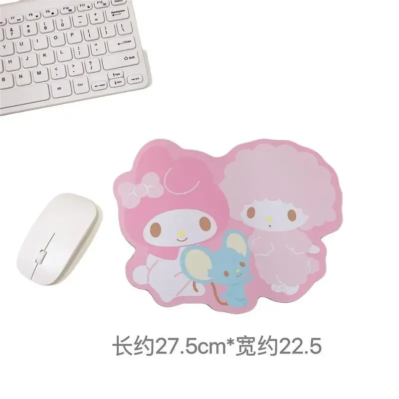 Kawaii Sanrio Kuromi Cinnamoroll Mouse Pads Computer Cute Irregular Melody Anti-Slip Desk Pad Computer Keyboard Pad Girls Gift view 6