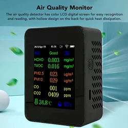 Tuya Wifi Air Quality Monitor Temperature&Humidity-Rechargeable Lcd Display With Control For Office,Greenhouse&Industrial Use