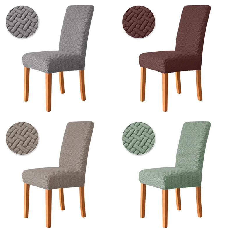 2pcs/Set Jacquard Dining Chair Cover Stretch Spandex Chairs Slipcovers Universal Size Chair Covers for Kitchen Wedding Banquet