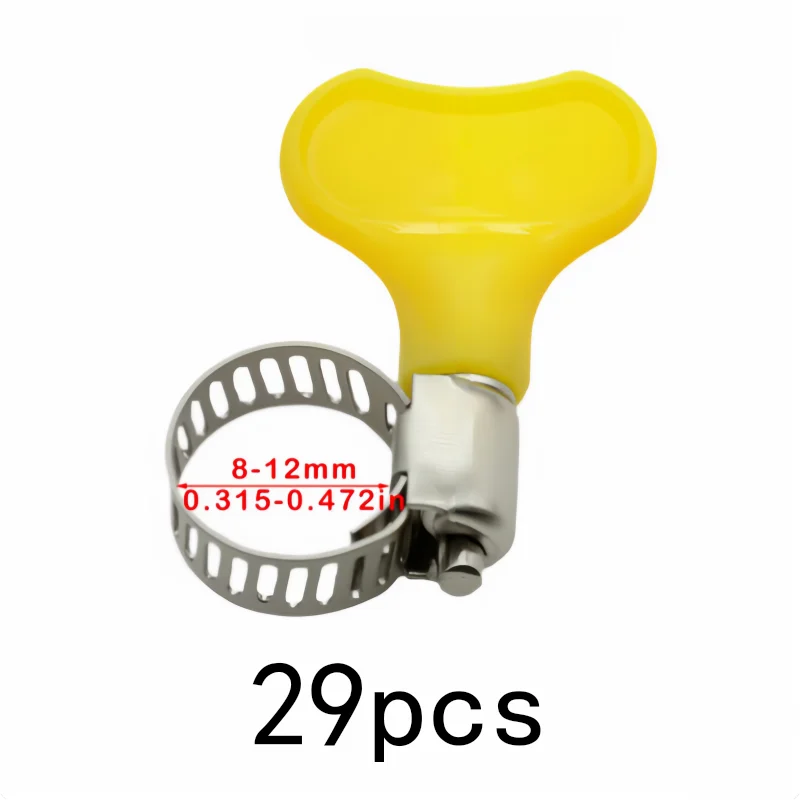 Stainless Steel Material 8-12mm Handle Pipe Clamps, 29 pcs, Home Water Pipe Fixing, Multipurpose, Versatile