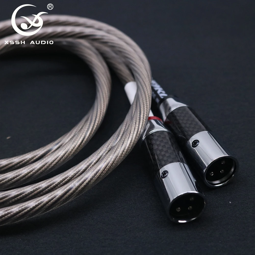 XSSH 오디오 Hifi 10 코어 실버 도금 OFC 구리 여성 남성 XLR RCA Aux 오디오 3 핀 xlr 마이크 오디오 동축 마이크 케이블 코드
