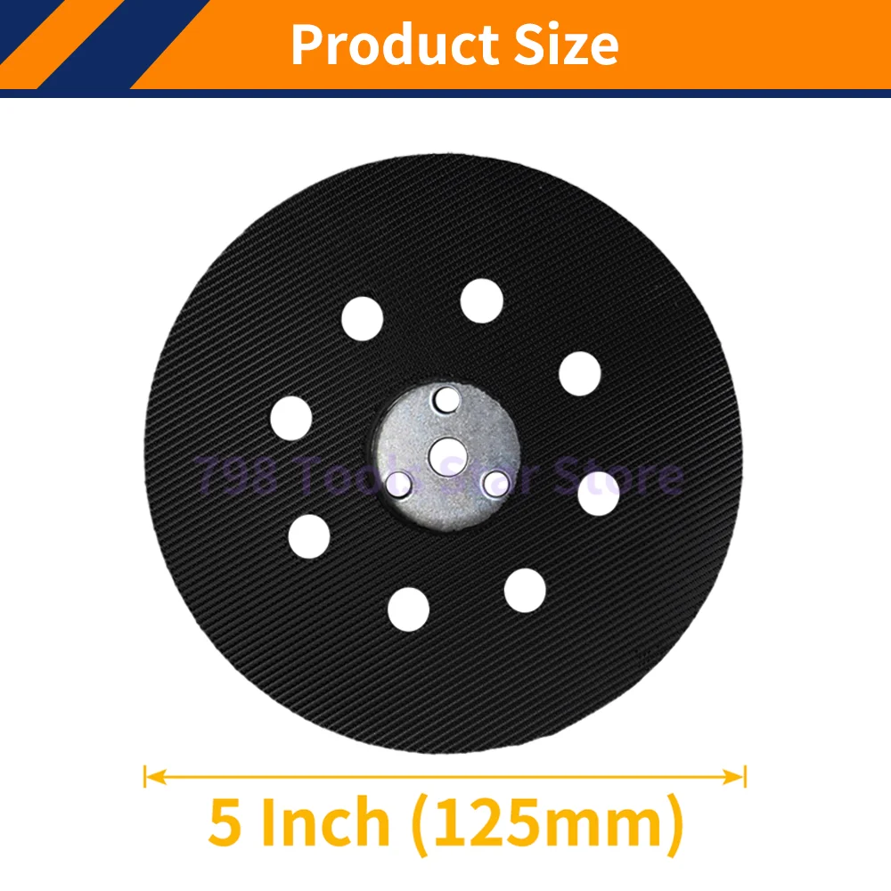 1PC 5 Inch 8 Hole Hook & Loop Sanding Pad Compatible with Bosch 1295DP 1295D 1295DH Backing Sanding Pad for Sander Polishing