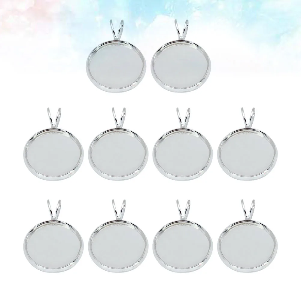 

10Pcs Round Pendant Trays 10mm DIY Copper Plated Bezel Tray for Jewelry Making Resin Crafts Photo Pendants Round Trays