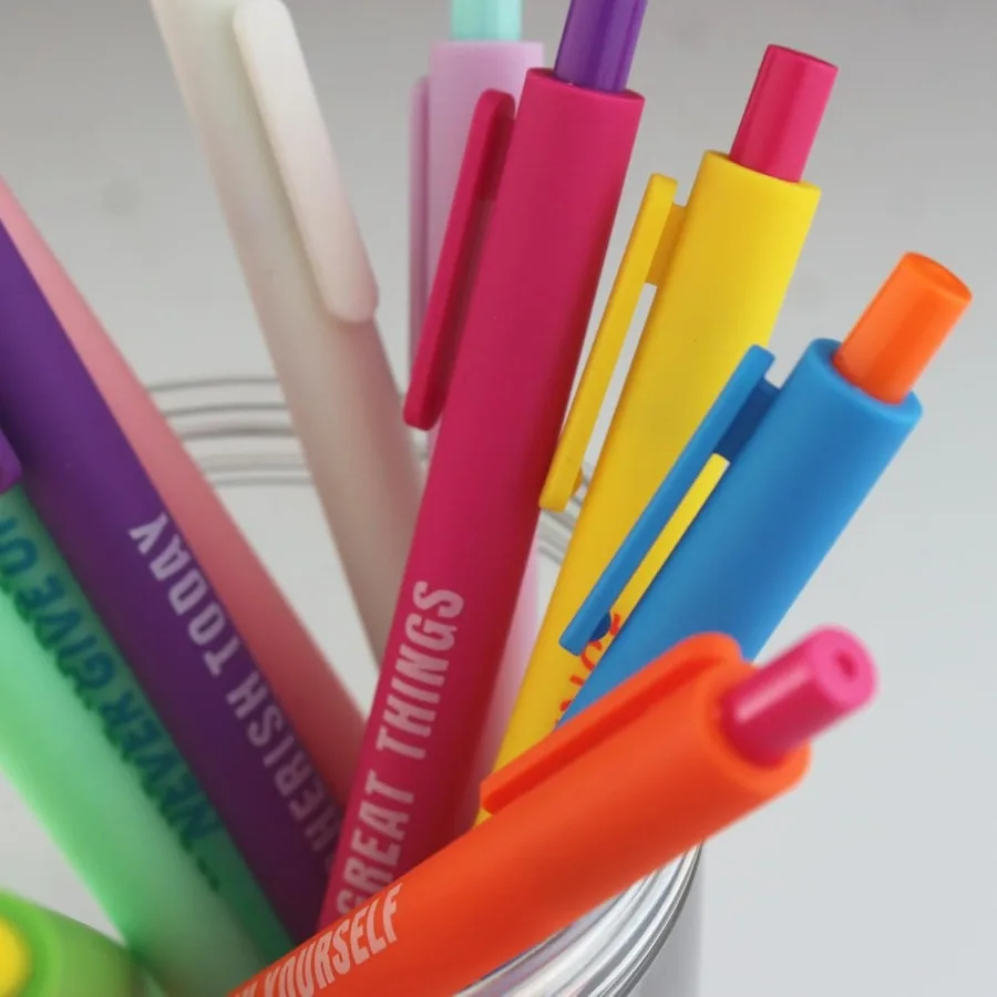 12 szt. Motywacyjnych długopisów z wkładem kulkowym z pozytywnymi afirmacjami, zabawne długopisy z inspirującymi cytatami do biura, szkoły, domu, dla dzieci.