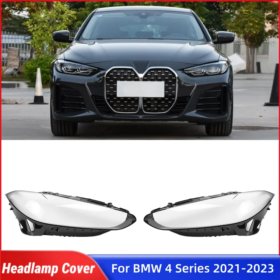 

For BMW 4 Series M4 G22 G82 2021 2022 2023 Car Gadgets Lights Cover Headlight Lens Car Front Headlight Lens Cover Lights Shell