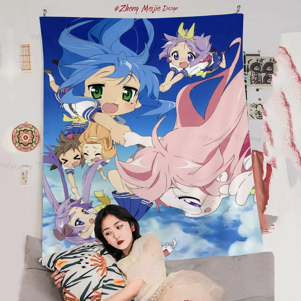 

Lucky Star Girl Anime Tapestry Art Science Fiction Room Home Decor Wall Art Decor