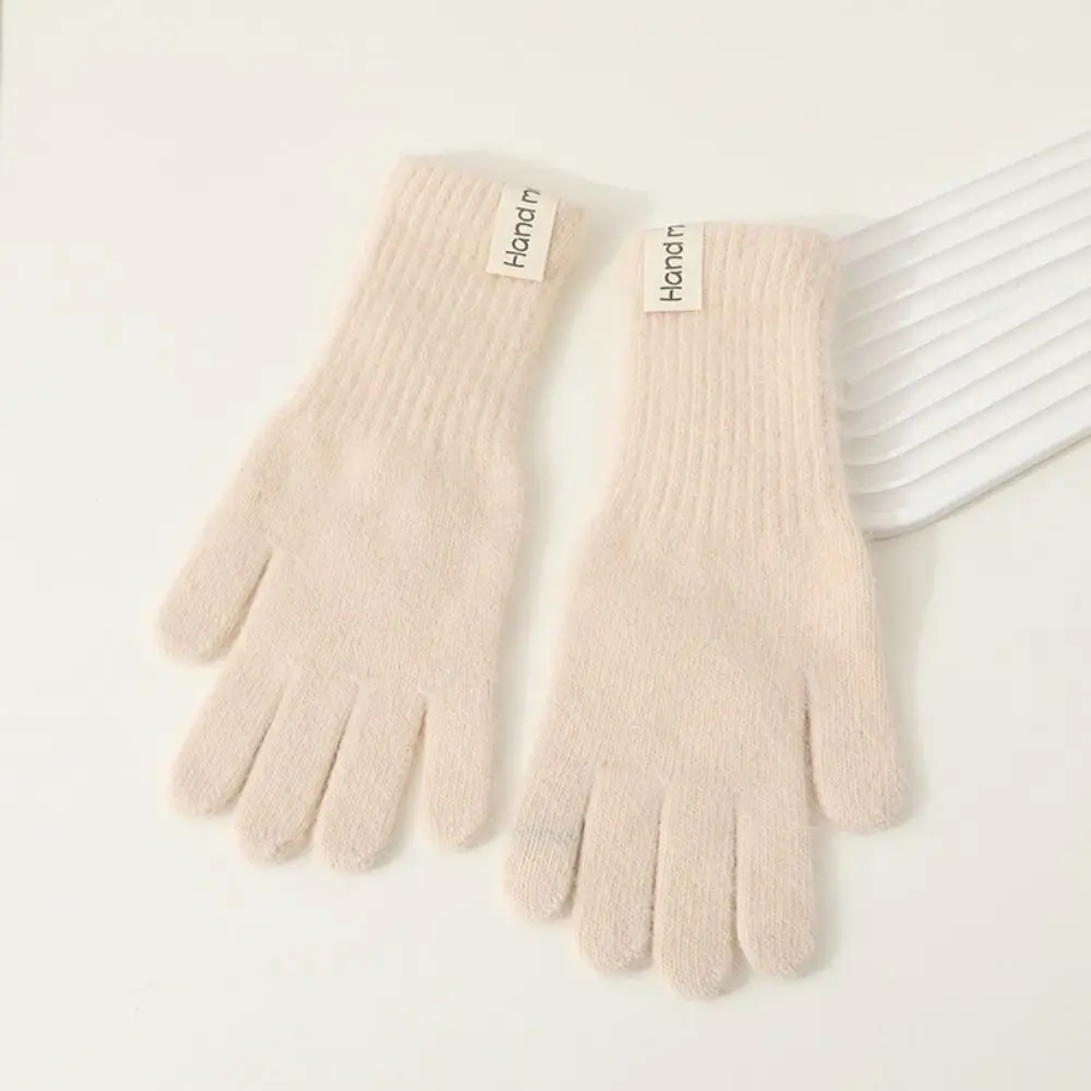 Breathable Warm Flannel Gloves Faux Fur Cold-proof Long Rabbit Fur Gloves Candy Colored Soft Full Finger Mittens Daily Use