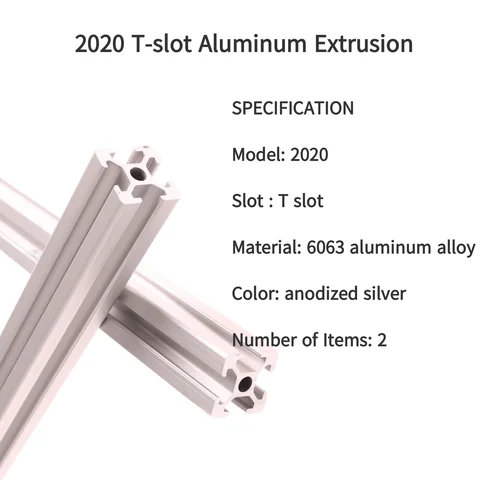 2/4pcs 2020 Silvery T/V-slot Aluminum Extrusions Aluminum Profiles Frame 300 400 500 600 800 1000 2000mm for CNC  Machine