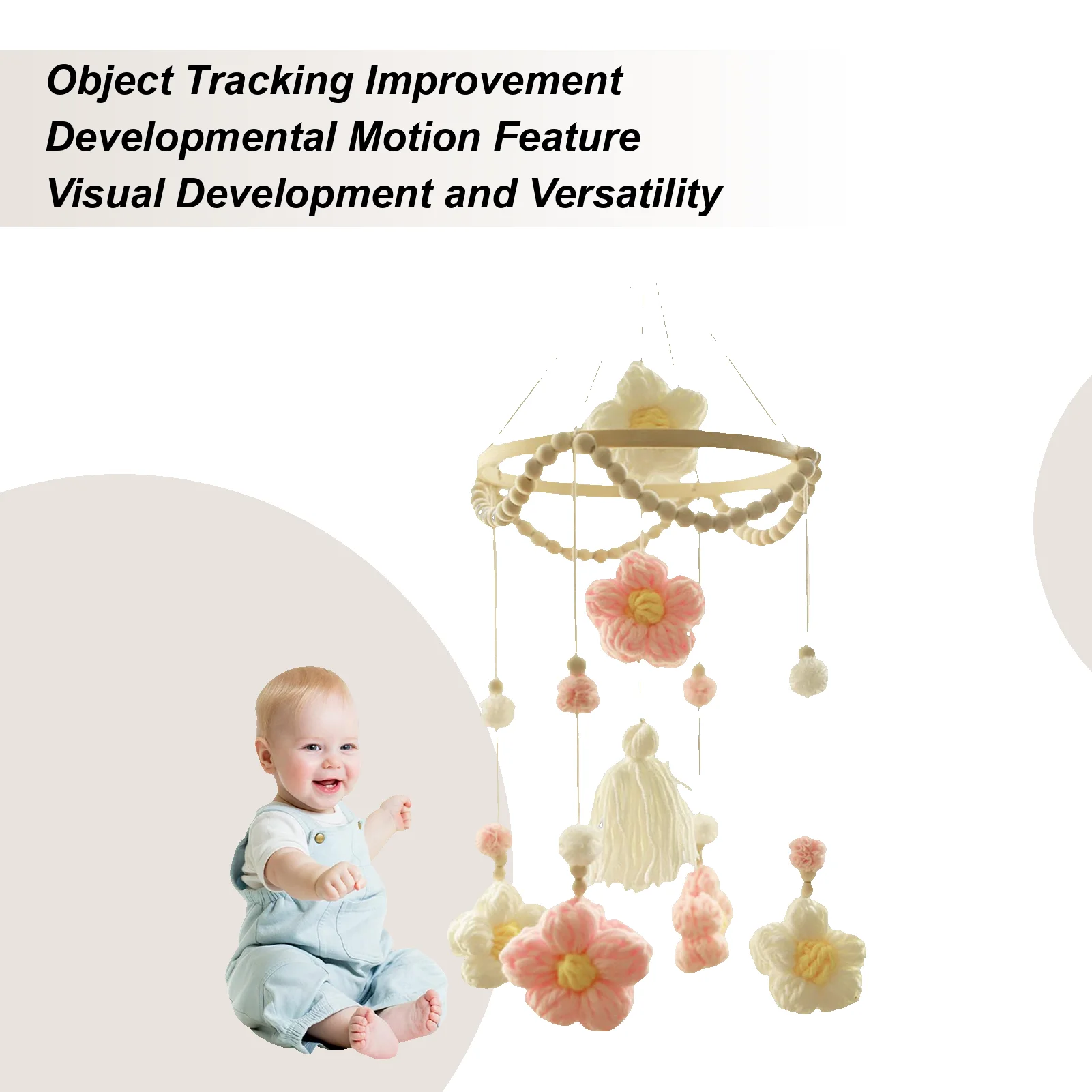 

Baby Mobile for Crib Woven Toddler Crib Mobile Boys Girls Soother Rotating Colorful Decoration for Wall Bassinet Home Bedroom