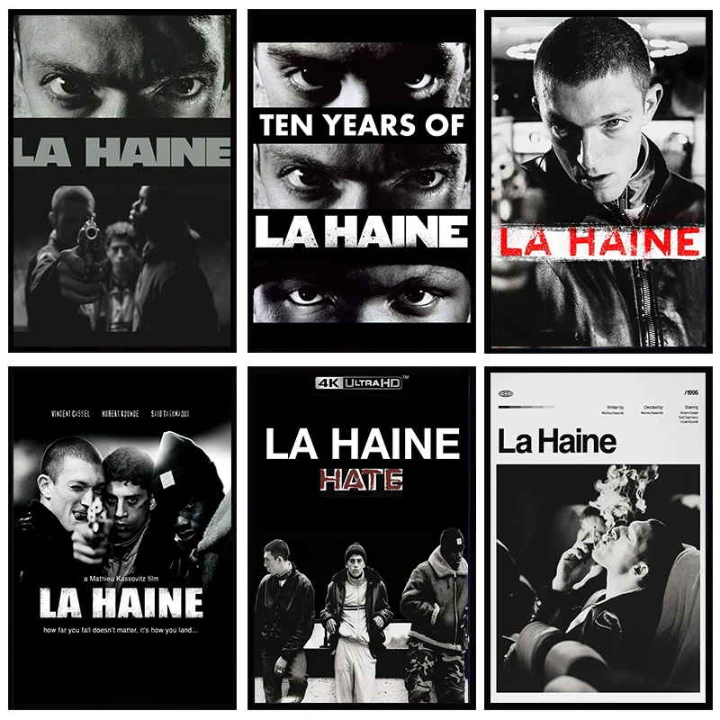 La Haine 1995 Movies Prints The Hate Vintage Poster French Crime Drama Film Wall Art Picture Canvas Painting Bedroom Home Decor