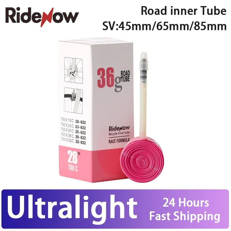 RideNow Ultralight Bike Inner Tube 700 x 18 25 28 32 Road MTB Bicycle TPU Tire 45/65/85mm Length French Valve Super Light Tube