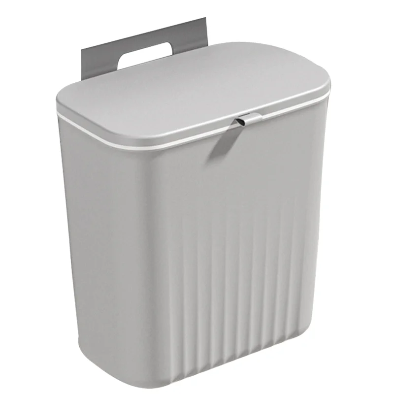 

Kitchen Trash Can Household Cabinet Door Hanging Sliding Cover Storage Bucket Trash Can Wall-Mounted Trash Can-BAAX