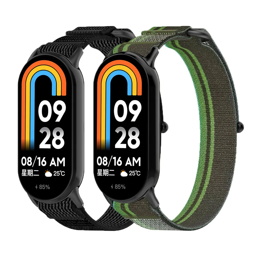 Loop Nylon Strap Mi Band 9 Bracelet Replacement Elastic Watchband for Xiaomi Smart Band 8 NFC Smartwatch Lightly Woven Wristband