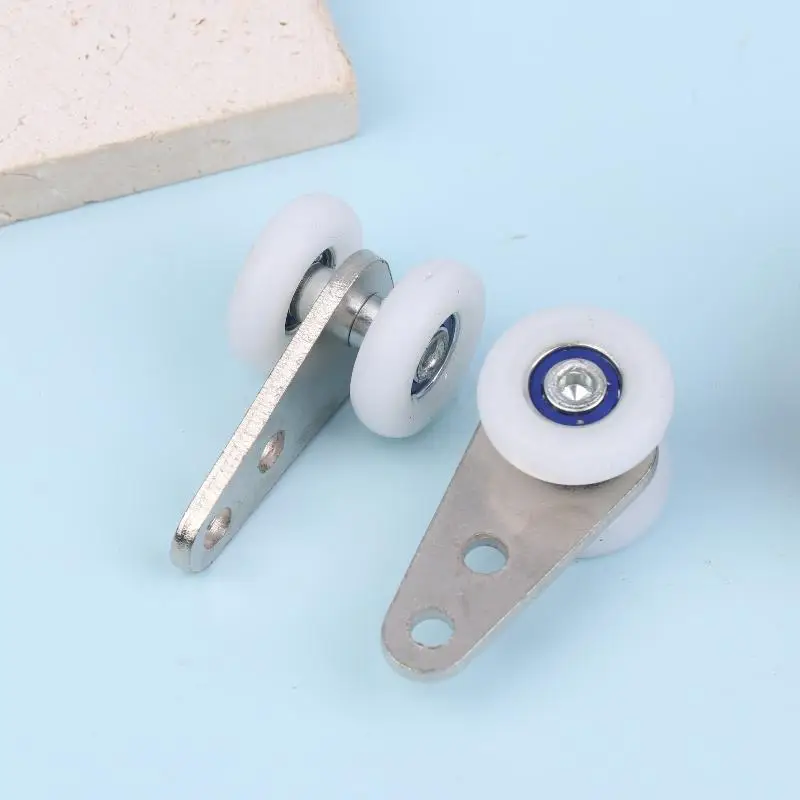 

2pcs Curtain Rails Pulleys Sliding Door Pulley Hanging Track Pulley Block For Sliding Door Cabinets Window Hardware
