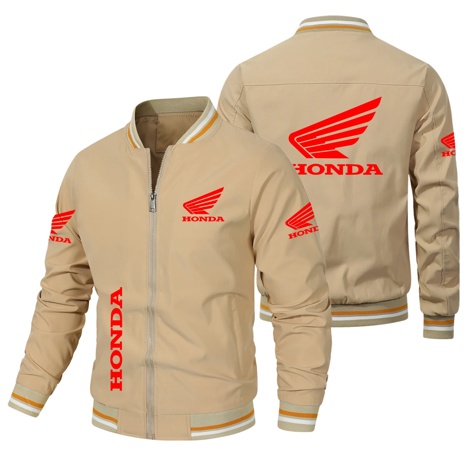 Herbst Herren Honda Motorradjacke, Honda Red Wing Jacke, lässige Baseballuniform Übergroße individuelle Honda Racing Team Kleidung