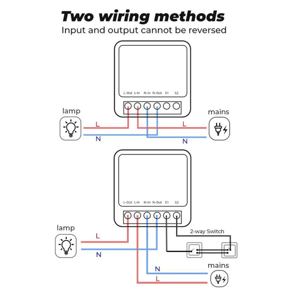 Tuya Mini Wifi Smart Switch Module 16A 2Way Control Smart Life Voice Control Works with Alexa Alice Google HomeKit eWelink APP