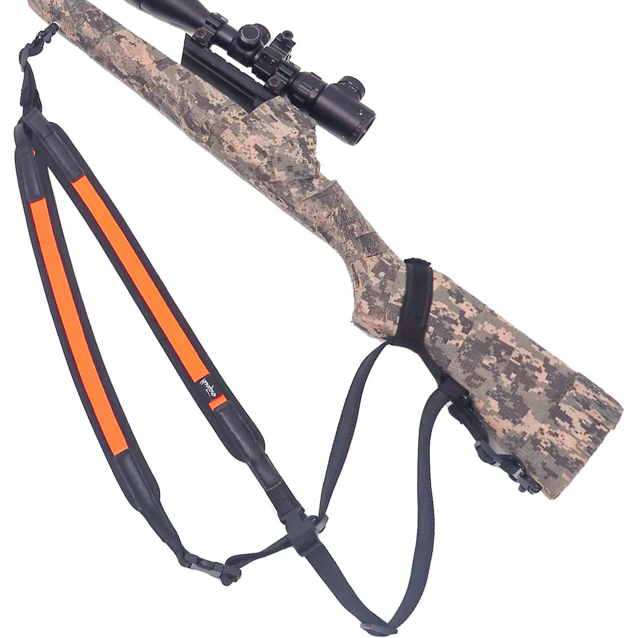 التكتيكية 2 نقطة بندقية الرافعة العالمي الصيد مزدوجة حقيبة ظهر تحمل على الكتف حزام قابل للتعديل النيوبرين تسخير للصيد في الهواء الطلق #1