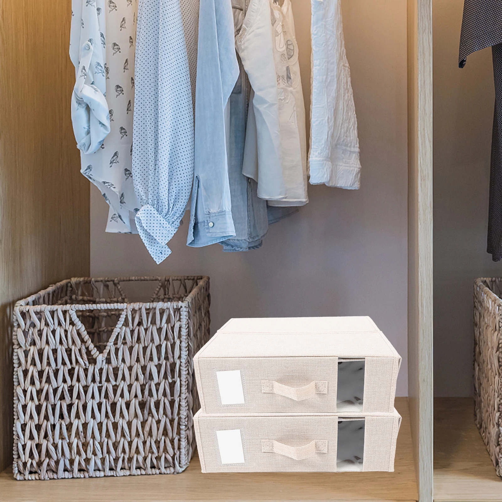 

Folding Bed Storage Box Organizer with Handles Folding Bed Sheet Organizer Zipper Closure Space Saving Closet Bedroom Bedding
