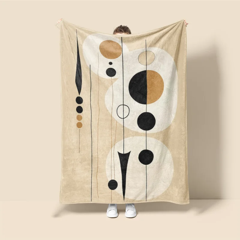 Morandi Color Blanket Abstract Botanical Graffiti Design Scandinavian Minimalist Sofa Blanket Cafe Home Dual Purpose