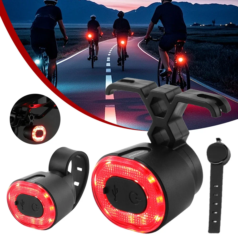 Smart Bike Tail Light Bicycle Rear Lights Waterproof Bike Lights Rechargeable Bicycle Taillight for Night Riding Bike Accessorie