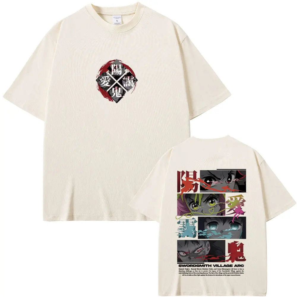 

Anime Demon Slayer Kamado Tanjirou Kanroji Mitsuri Tokitou Muichirou Shinazugawa Genya Eyes Graphic T-shirt Men Casual T Shirts