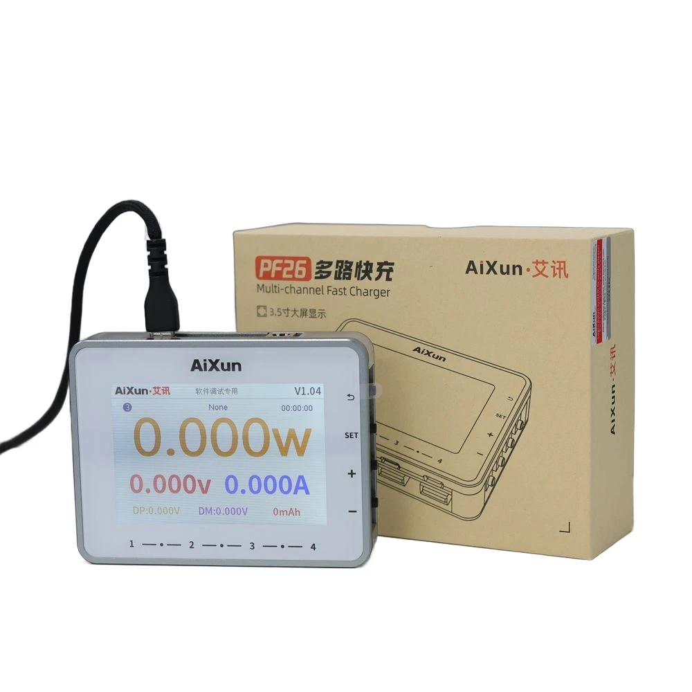 

AIXUN PF26 Pro 65W 8-Port Fast Charger PD/QC 3.5" IPS Screen Multi-Device Charging Station for AU Market