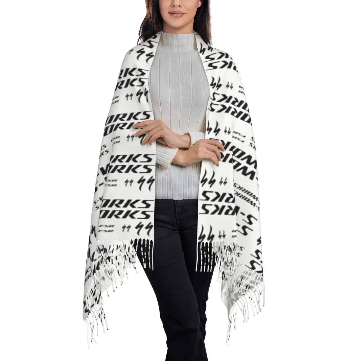 S Works Scarf Tassel Scarves for Women Soft Warm Shawls and Wraps Long Fall Winter Shawl Wrap