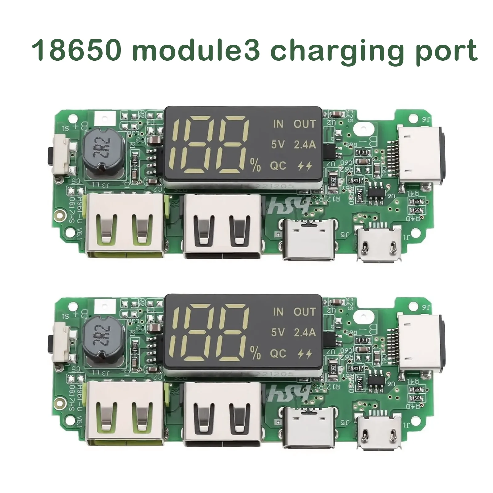 18650 Charging Board Dual USB 5V 2.4A Power Bank Module LCD Display Overcharge Protection Micro Type-C Mobile Charger DIY LED