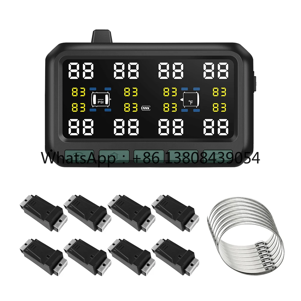 

Система контроля давления в шинах TPMS на 8 колес для автодомов, грузовиков, прицепов, автобусов и фургонов