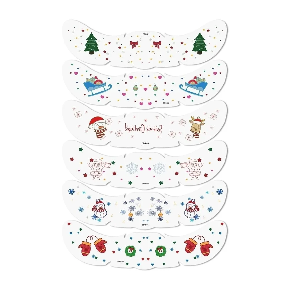 Colorful Christmas Face Tattoo Stickers DIY Waterproof Temporary Tattoos Hot Stamping Freckles Face Tattoo Sticker Costume Party
