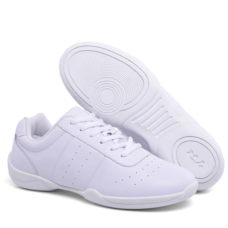 White Cheer Shoes For Girls Women Lightweight Cheerleading Dance Shoes Professional Aerobics Sports Sneakers D01