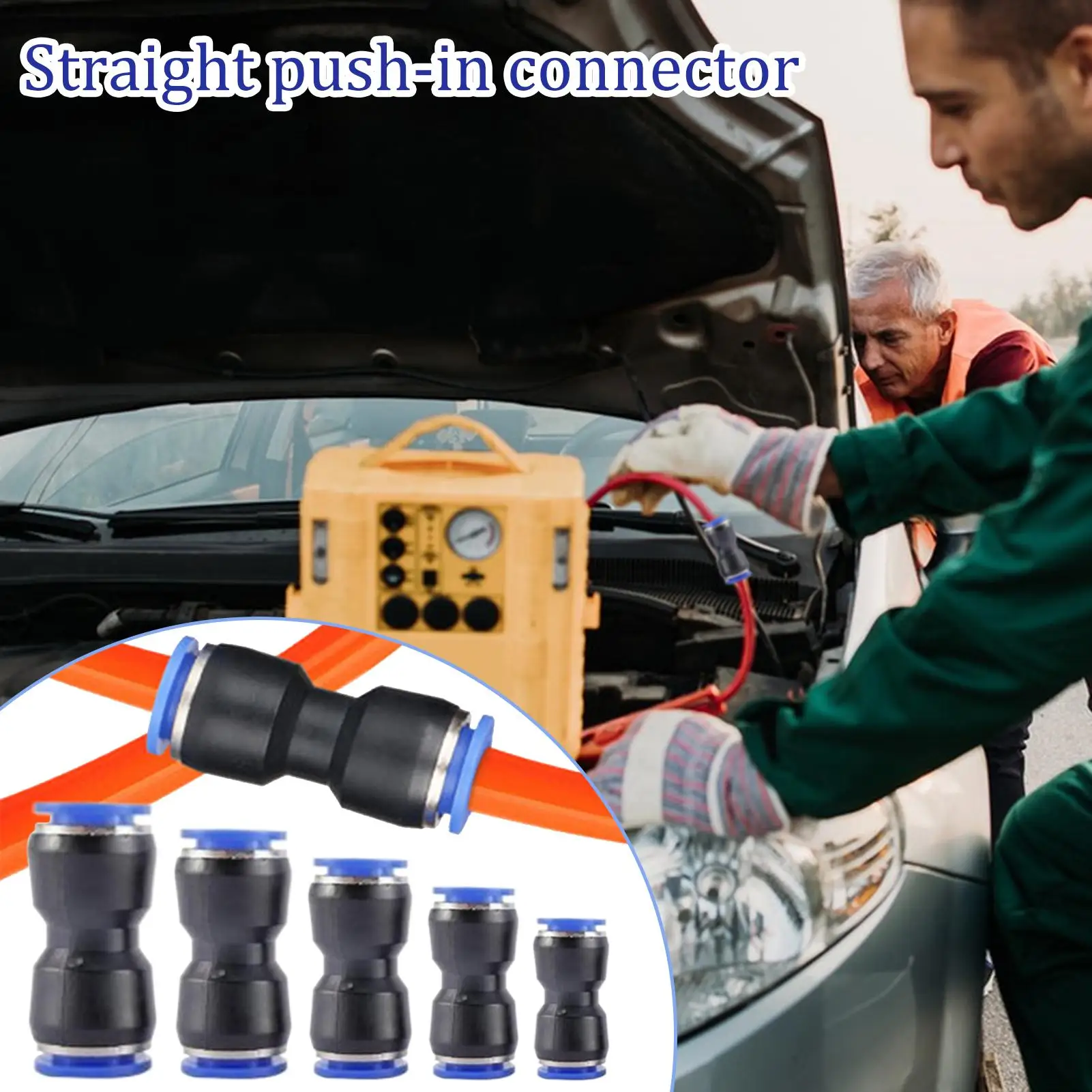 

Фитинги для быстрого подключения воздушного шланга, 50 шт., прямые нажимные соединители, устойчивые к высоким давлению компрессорные муфты для промышленного применения