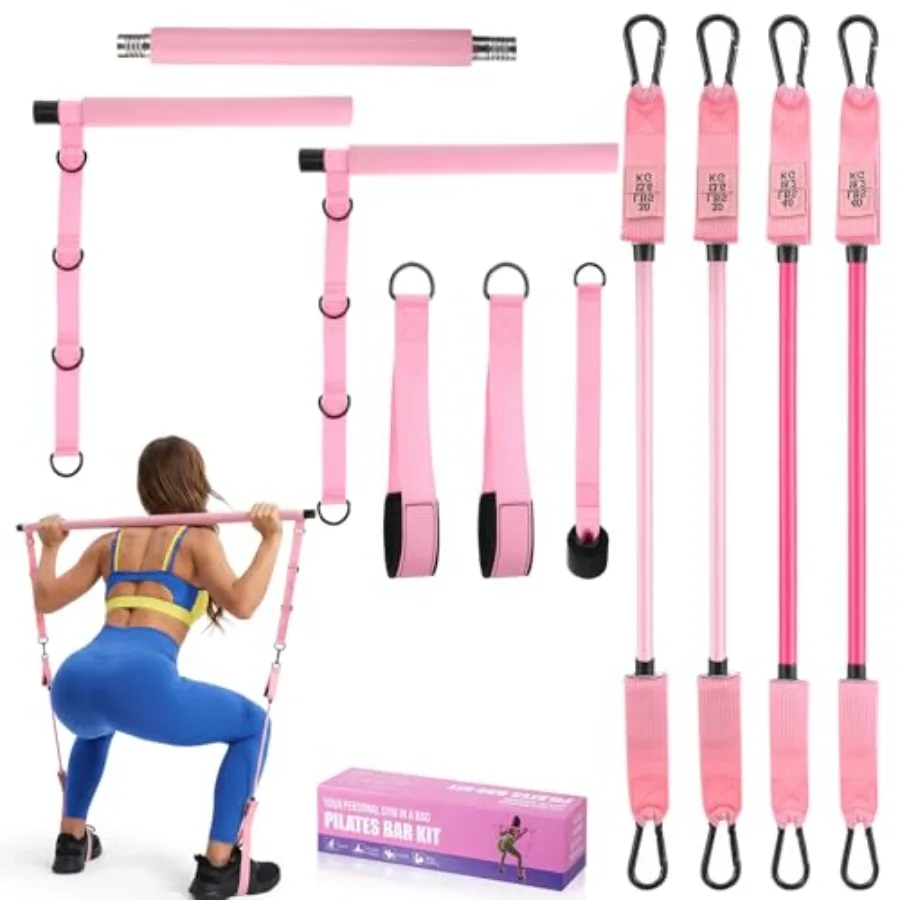 Pilates Bar Kit with Resistance Bands Multifunctional Pilates Bar for Women Men Pilate Equipment Pilate Workout Equipment for L
