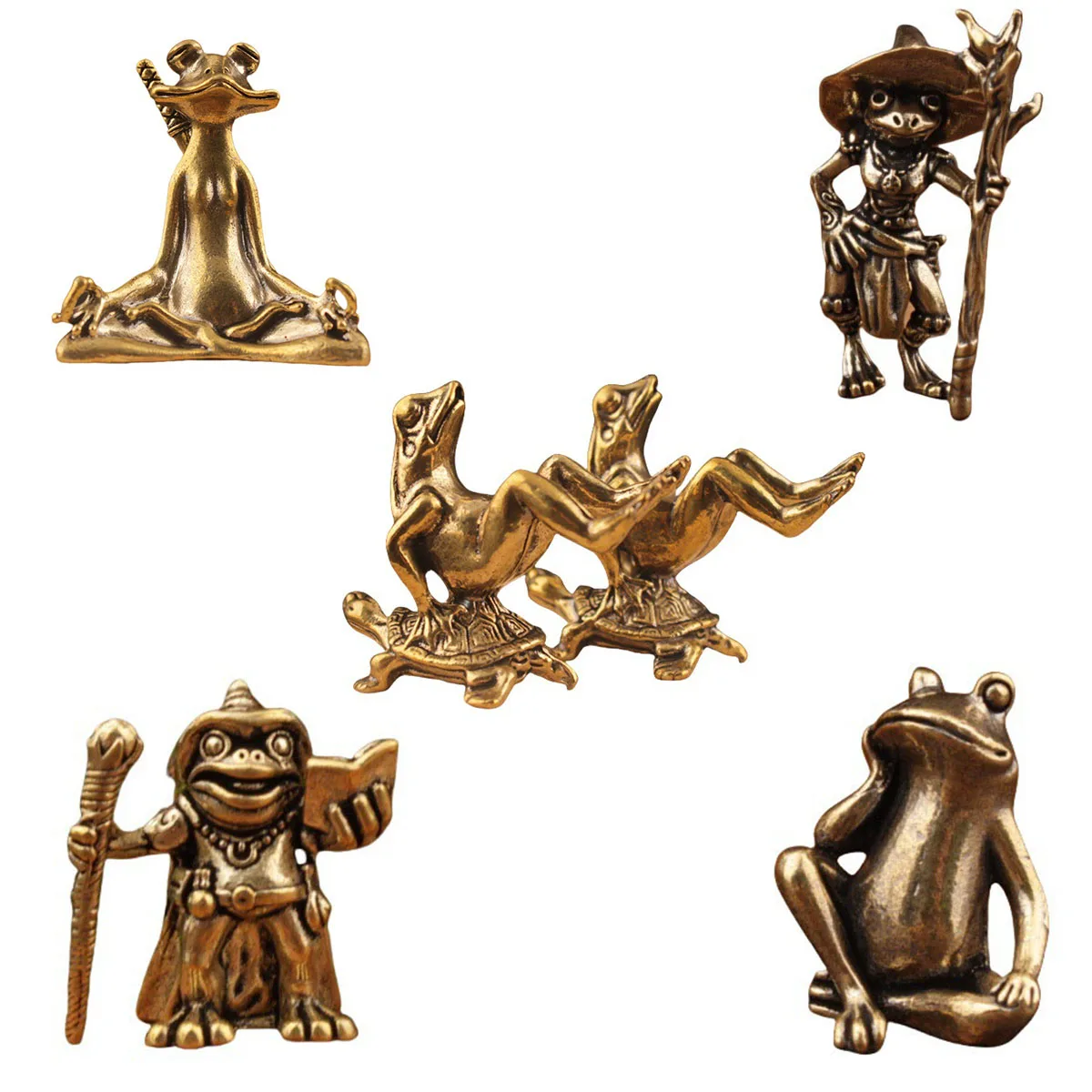 Brass Frog figure home decor Desktop Ornament Fun Ornament home decoration