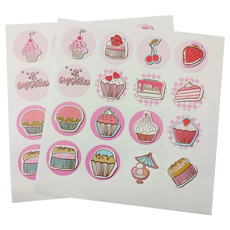 80-160pcs Cake Design Stickers Birthday Party Decorations Seal Labels Scrapbooking for Handmade Gift Packaging Small Business