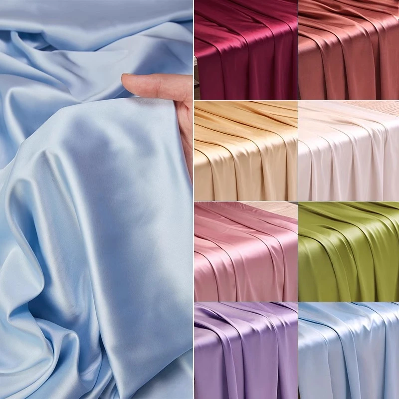 

Ацетатный атлас, имитирующая шелк, ткань для платьев, пижама с подкладкой, шелковистая, гладкая, мягкая, драпируемая, легкая, роскошная ткань