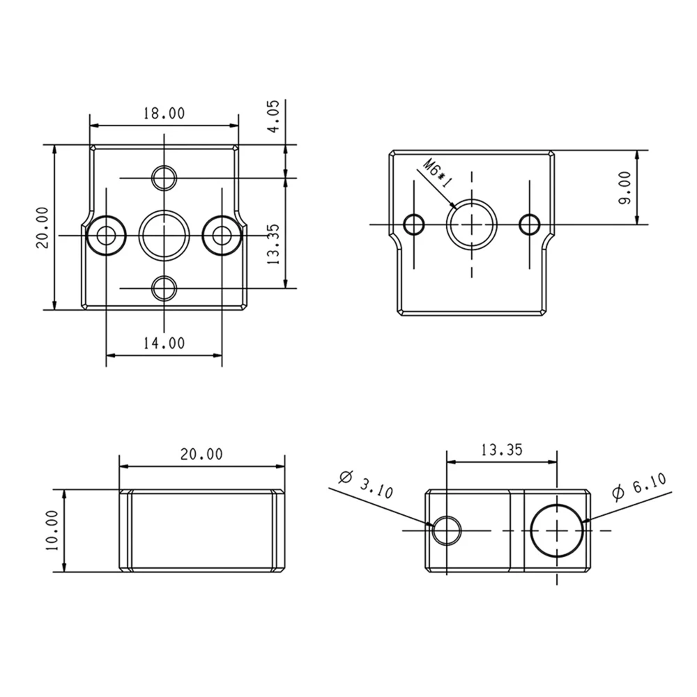 Blocco riscaldatore CR6 SE blocco termico in rame e alluminio placcato ad alta temperatura per parti della stampante 3D Creality CR-6 SE/CR 6 Max SE