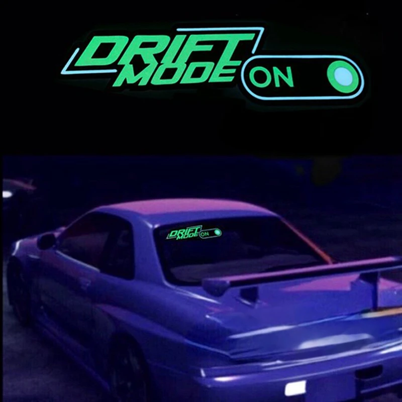 Drift Mode On Drive Safe Glow Panel Light Emitting Window Racing Car Sticker Windshield Decorative LED Light Accessories