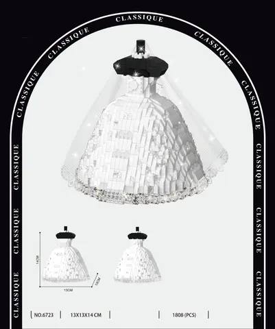 Kreativ romantisk bröllopsklänning och kostym mikro diamantblock montera modell byggstenar leksak för present nanobrick med ljus 10 best sales nanobrick - №3