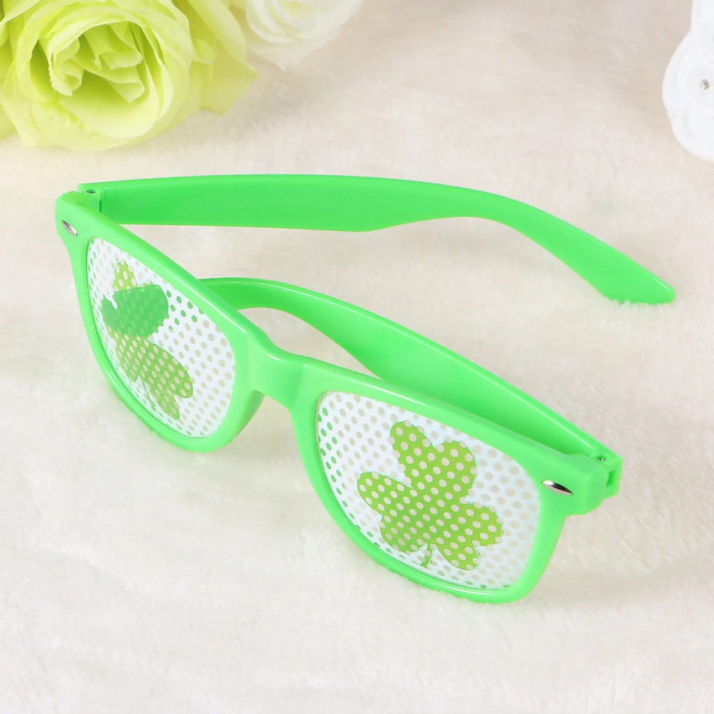 

3pcs Clover Glasses Eyeglasses Funny Costume Party Accessories St Patrick Day Earth Tones Stylish Attractive Fashion