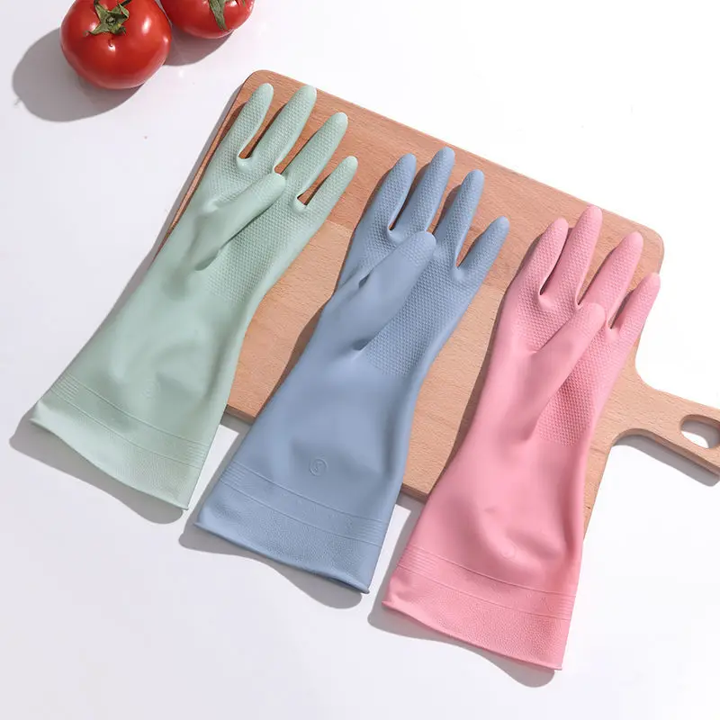 5pcs Household Dishwashing Gloves Men's and Women's Waterproof Extra Thick Durable Seasons Cleaning Kitchen Laundry Rubber