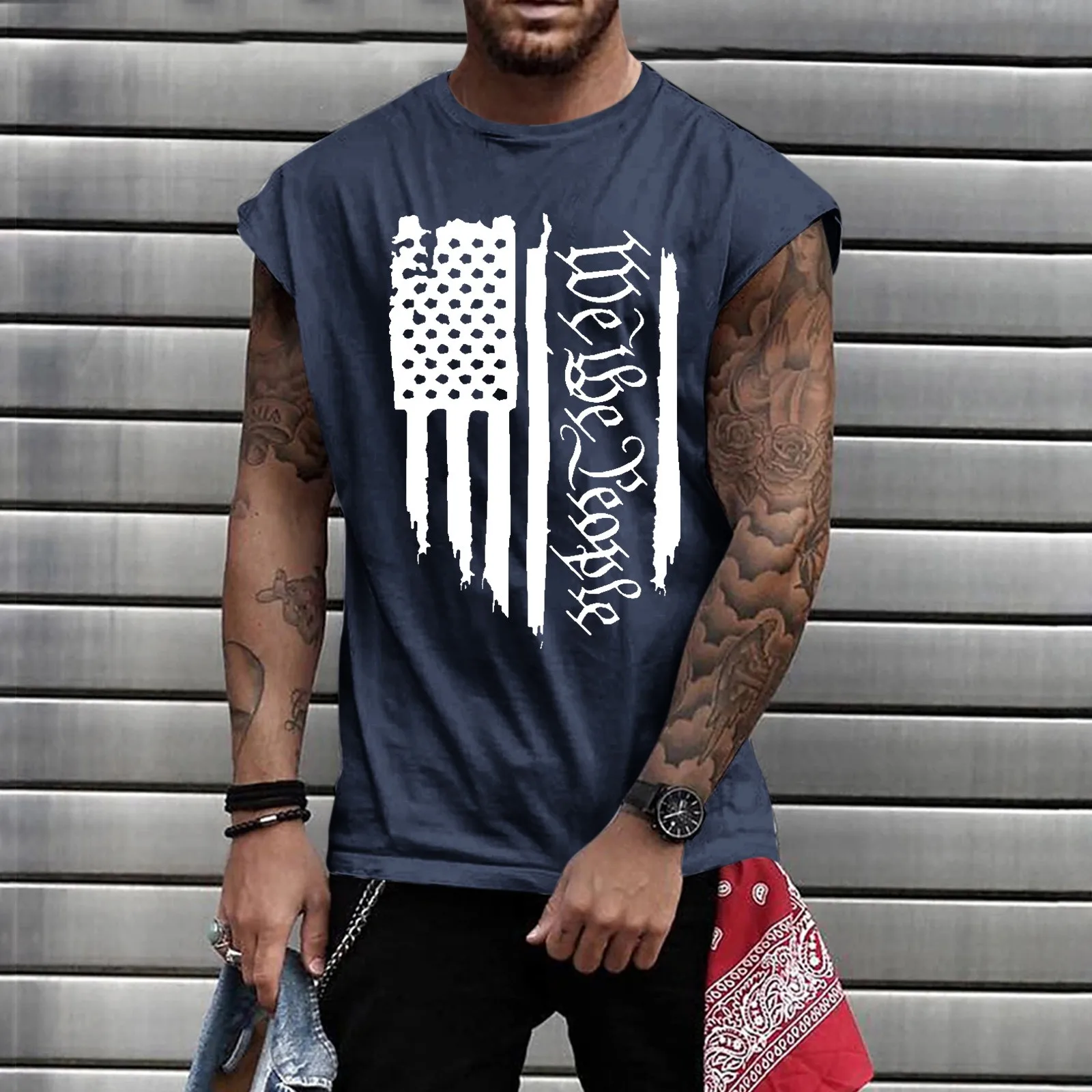 

Summer Solid Color Crop Top Man Printed Sweat-Absorbing Breathable Shoulder Expanding Sleeveless Vest 2024 Mens Designer Clothes