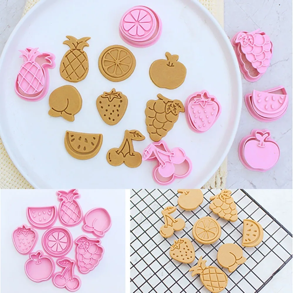Fruit Series Cookie Cutters Biscuit Mold Stamp Kitchen Baking Pastry Bakeware Dessert Baking Supplies