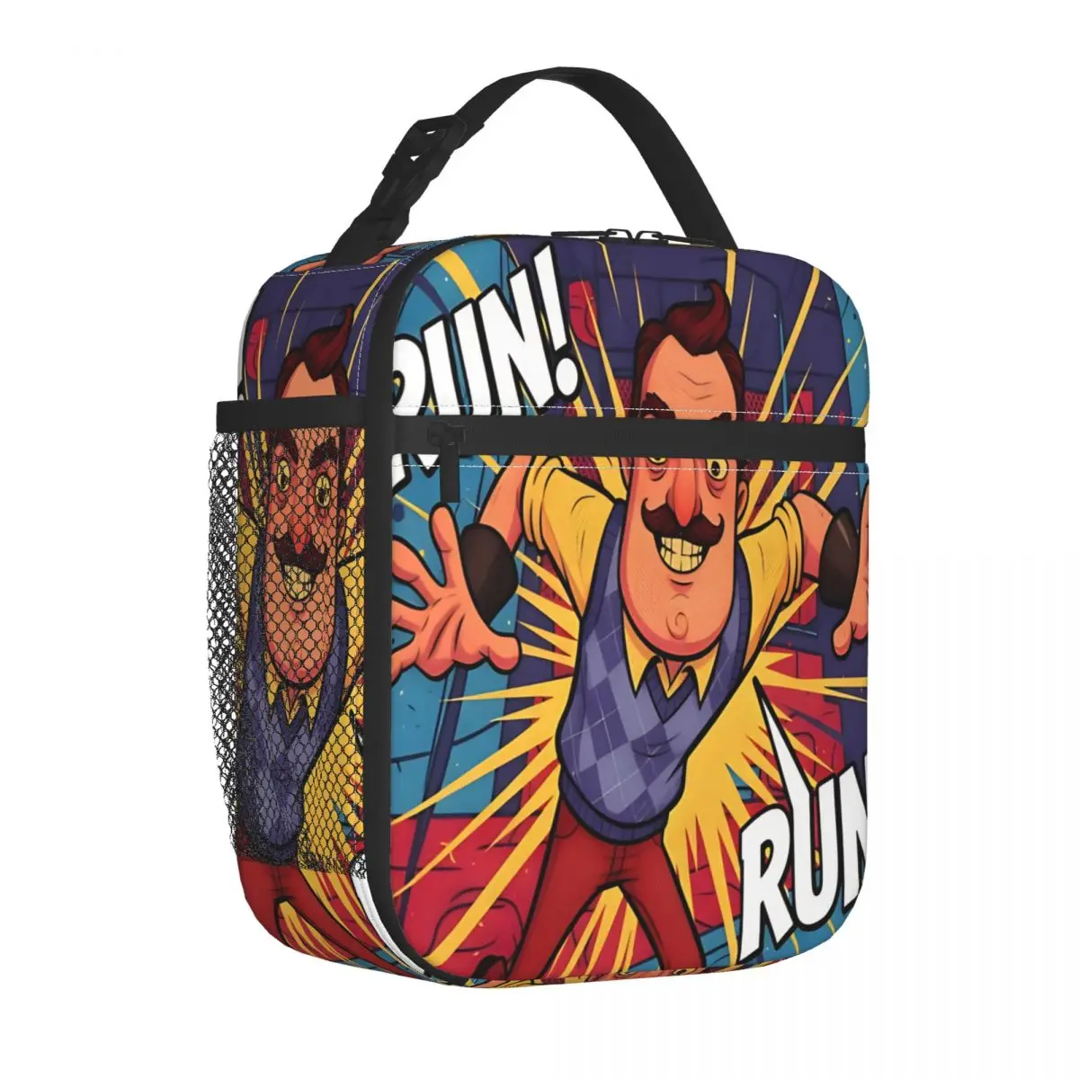 Run! Hello Neighbor Insulated Lunch Bags High Capacity Meal Container Thermal Bag Lunch Box Tote College Picnic Food Handbags