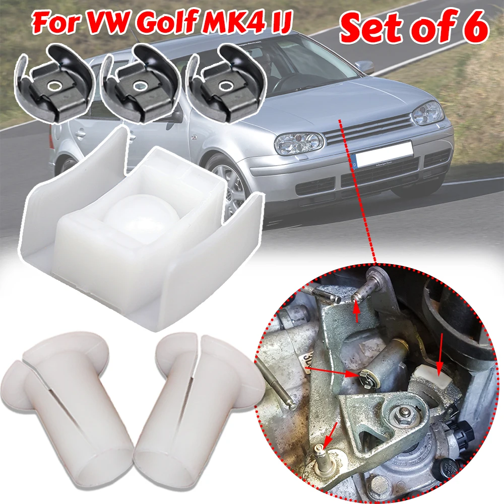 For VW Golf MK4 1J 1997 - 2005 Gear Selector Wiring Lock Washer Shift Relay Lever Slide Bushing Kit Sliding Shoe Bearing Socket