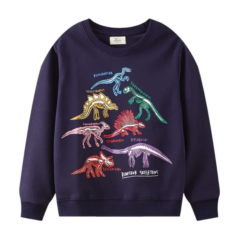 2025 Autumn New Fashion Children Hoodies Luminous Dinosaurs Shark Cartoon Long Sleeve Boys Sweatshirt Jumper Top Kids Clothes