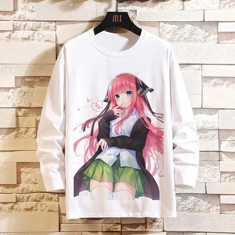 อะนิเมะเกมฮานาโยเมะห้าแฉกเสื้อยืดแขนยาวซันจิวสินค้าทุกเพศเยาวชนเสื้อหลวมเสื้อผ้า