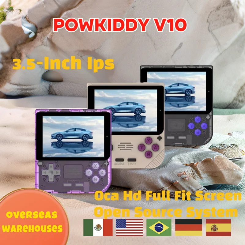 Powkiddy V10 3.5-inch Ips Oca Hd Full Fit Screen Open Source System Is Compatible With Mainstream 64-bit 3d Simulators Gifts