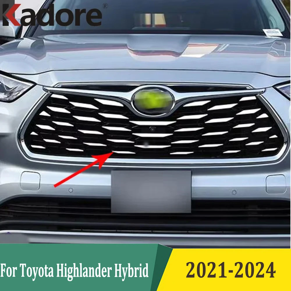 

Для Toyota Highlander Hybrid 2021 2022 2023 2024 передняя решетка гриля крышка капюшона наклейка внешние аксессуары нержавеющая сталь