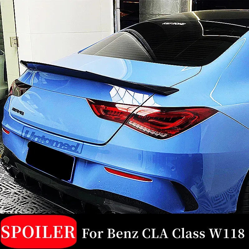 For 2019 20 21 Mercedes Benz CLA-Class W118 200 220 250 Car Real Carbon Fibe Rear Trunk Lid Car Spoiler Wings Accessories Part